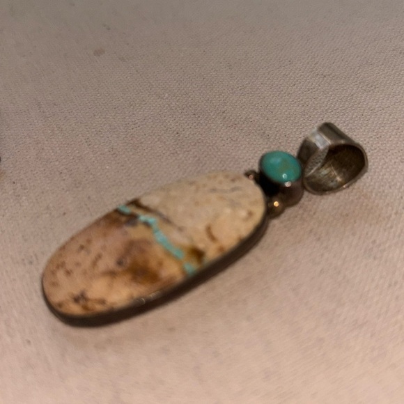 Vintage Navajo Royston Boulder Ribbon Turquoise Sterling Silver by Mike Smith - Picture 9 of 16